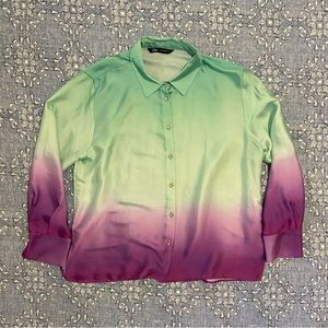 Zara Women’s Ombre Button Down Shirt Blouse